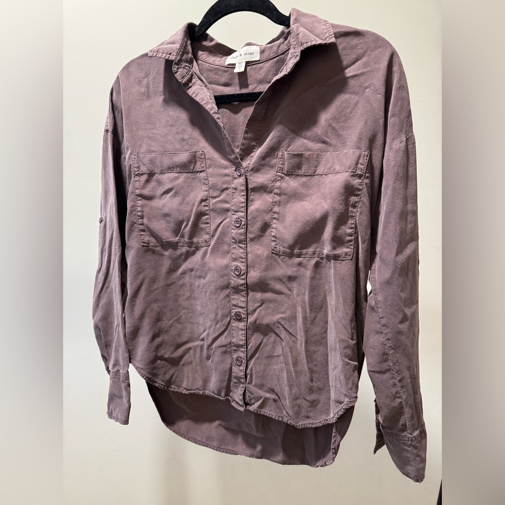 Cloth & Stone Brown Button Up Shirt